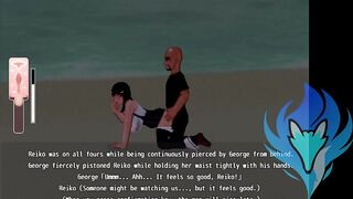 Pink Reiko (Hentai Game) night raw sex in the beach and a creampie ntr in public