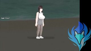 Pink Reiko (Hentai Game) night raw sex in the beach and a creampie ntr in public