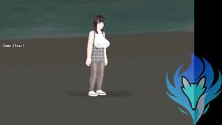Pink Reiko (Hentai Game) night raw sex in the beach and a creampie ntr in public