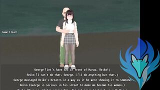 Pink Reiko (Hentai Game) night raw sex in the beach and a creampie ntr in public