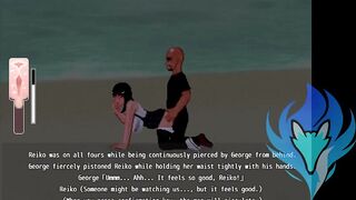 Pink Reiko (Hentai Game) night raw sex in the beach and a creampie ntr in public