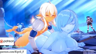 Hot Futa Furry Slime Girl and Shark - Best Slime Hentai Porn 4K 60 FPS