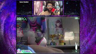Bald Pussy D.VA Streams Herself Getting Fucked In Her Ass On Twitch