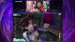 Bald Pussy D.VA Streams Herself Getting Fucked In Her Ass On Twitch