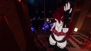 CherryErosXoXo VR and WillowWispy give naked hot sexy stripper lapdances to lucky horny Customer