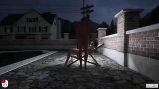 Silicon Lust Neighbors use a sun lounger for anal pleasures