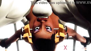 Extreme sex in restraints. Big tits beauty likes to be fucked hard