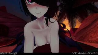 VR Goth GF fucks you hard with her pussy till you cum inside