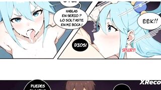 Fucking the beautiful ass of the goddess Aqua