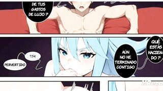 Fucking the beautiful ass of the goddess Aqua