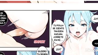 Fucking the beautiful ass of the goddess Aqua