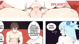 Fucking the beautiful ass of the goddess Aqua