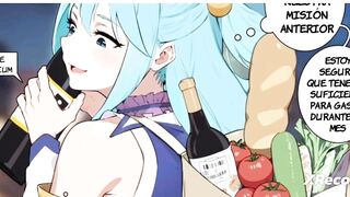 Fucking the beautiful ass of the goddess Aqua