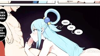 Fucking the beautiful ass of the goddess Aqua