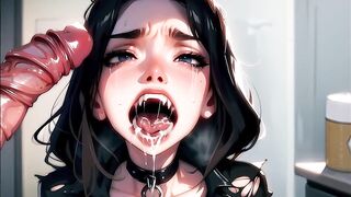 Starving vampire sucks and fucks