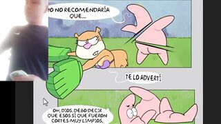 Patricio enseñándole una lección a arenita comics hentai