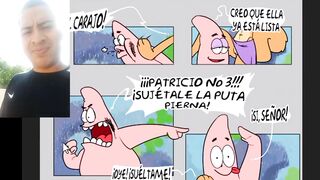 Patricio enseñándole una lección a arenita comics hentai