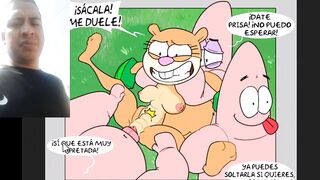 Patricio enseñándole una lección a arenita comics hentai