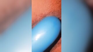 A teen girl testing on her new vibrator in the middle of the night.