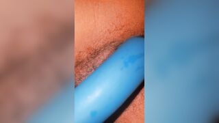 A teen girl testing on her new vibrator in the middle of the night.