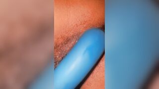 A teen girl testing on her new vibrator in the middle of the night.