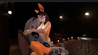 cute bunny jumping on a cock like the whore she is