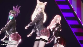 [MMD] IVE - Kitsch Ahri Akali Seraphine Sexy Kpop Dance League of Legends Uncensored Hentai 4K 60FPS