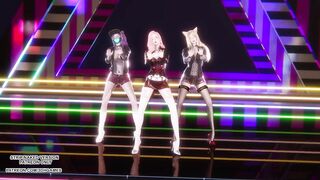 [MMD] IVE - Kitsch Ahri Akali Seraphine Sexy Kpop Dance League of Legends Uncensored Hentai 4K 60FPS
