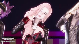 [MMD] IVE - Kitsch Ahri Akali Seraphine Sexy Kpop Dance League of Legends Uncensored Hentai 4K 60FPS