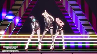 [MMD] IVE - Kitsch Ahri Akali Seraphine Sexy Kpop Dance League of Legends Uncensored Hentai 4K 60FPS