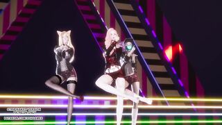 [MMD] IVE - Kitsch Ahri Akali Seraphine Sexy Kpop Dance League of Legends Uncensored Hentai 4K 60FPS
