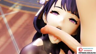 Raiden Do Hot Blowjob And Getting Cum In Mouth | Hottest Hentai Genshin Impact 4k