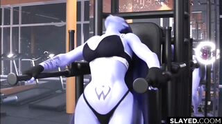 Widowmaker and heavy loads in the gym with BBC (Compilation) non-human & alien girl
