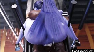 Widowmaker and heavy loads in the gym with BBC (Compilation) non-human & alien girl