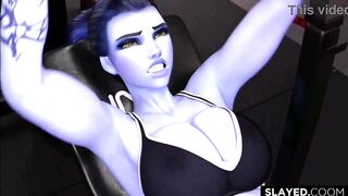 Widowmaker and heavy loads in the gym with BBC (Compilation) non-human & alien girl