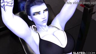 Widowmaker and heavy loads in the gym with BBC (Compilation) non-human & alien girl
