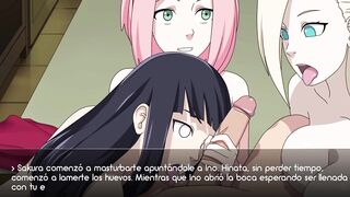 RECEIVING A GREAT BLOWJOB FROM SAKURA, HINATA AND INO - AYAME EVENT - KUNOICHI TRAINER