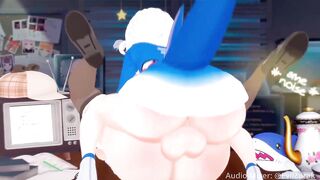 Gura x Amelia - Mating Press for Lunch, a Creampie