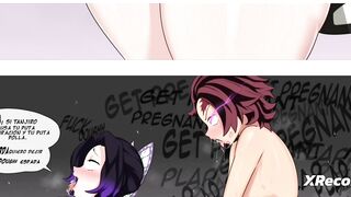 Mitsuri y Shinobu follan la enorme polla de tanjiro xx
