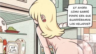 La hermanastra rubia tetona de Lincoln recibe su anal creampie