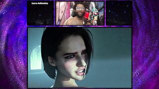Bald Pussy Jill Valentine Fiercely Masturbates Herself In Front Of Cock Hard Coomers With A Dildo