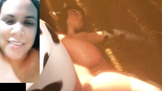 tender woman dressed as a cow wants her owner to penetrate her
