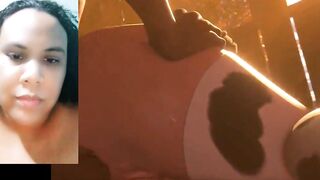 tender woman dressed as a cow wants her owner to penetrate her
