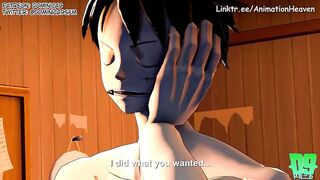 Nami teaches Luffy what sex feels like