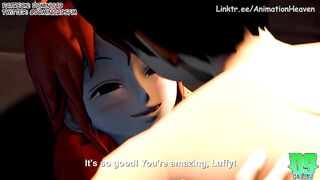 Nami teaches Luffy what sex feels like