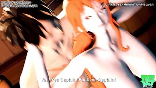 Nami teaches Luffy what sex feels like