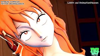 Nami teaches Luffy what sex feels like
