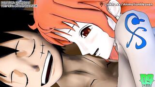 Nami teaches Luffy what sex feels like