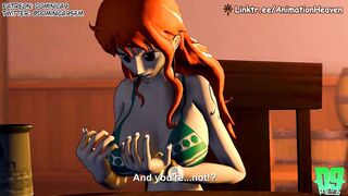 Nami teaches Luffy what sex feels like