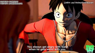 Nami teaches Luffy what sex feels like